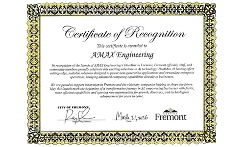 Certificate of Recognition